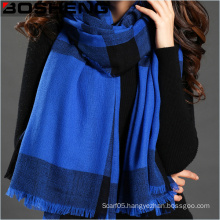 100%Acrylic Lady Winter Plaid Woven Long Scarf